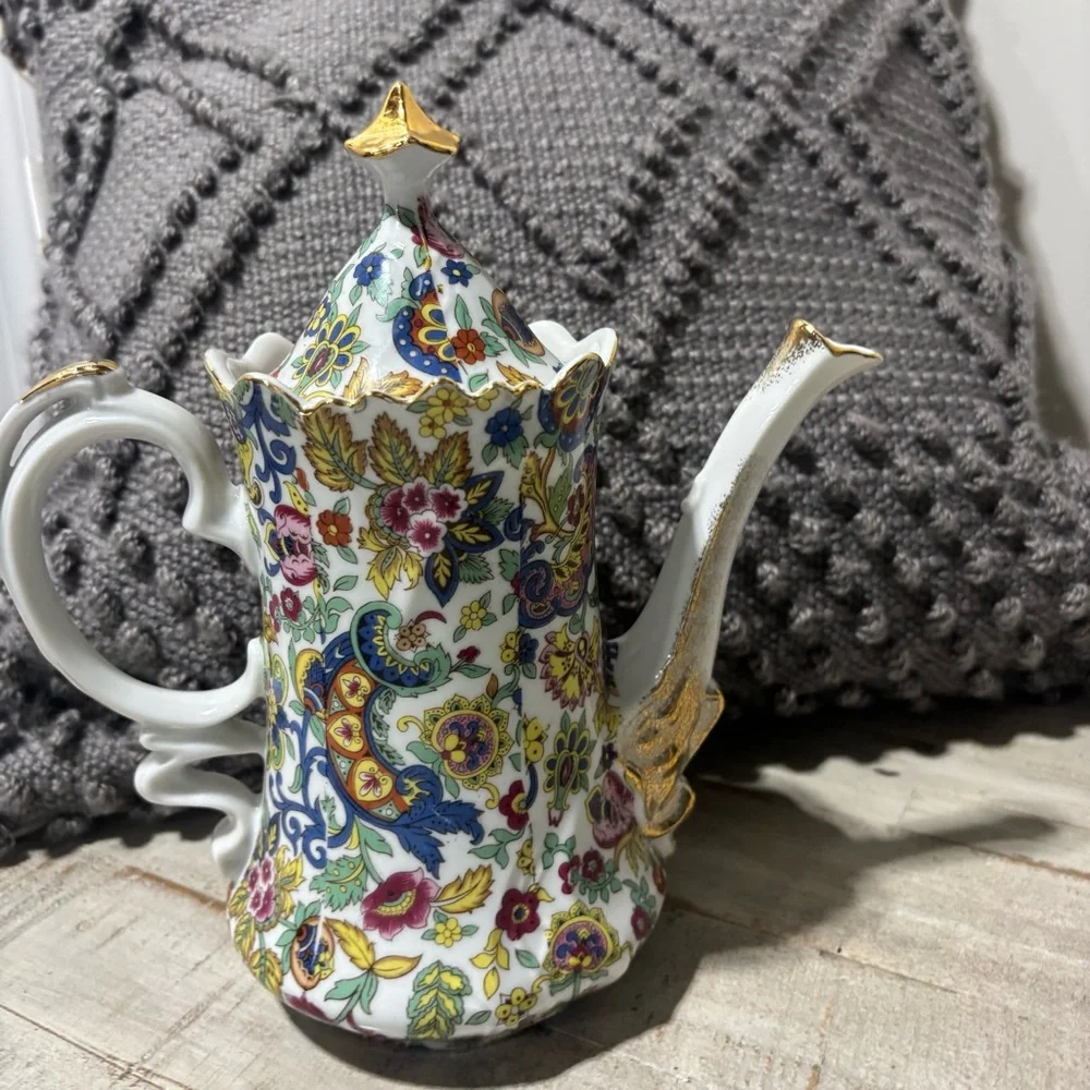 ❤️Vintage Lefton Paisley Fantasia Porcelain Teapot - Picture 3 of 7